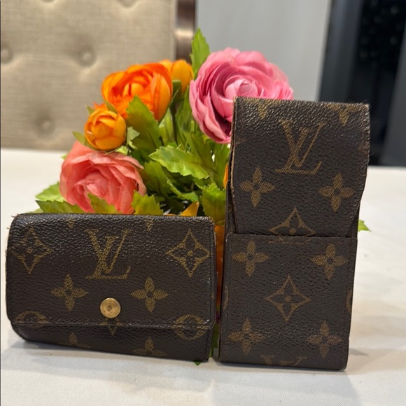 Authentic Louis Vuitton Monogram Makeup Wallet and Key Holder Set